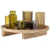 Bloomingville Wohndekoration<8tlg. Kerzenständer-Set ''Sanga'' in Beige/ Grün - (H)15 x Ø 32 cm