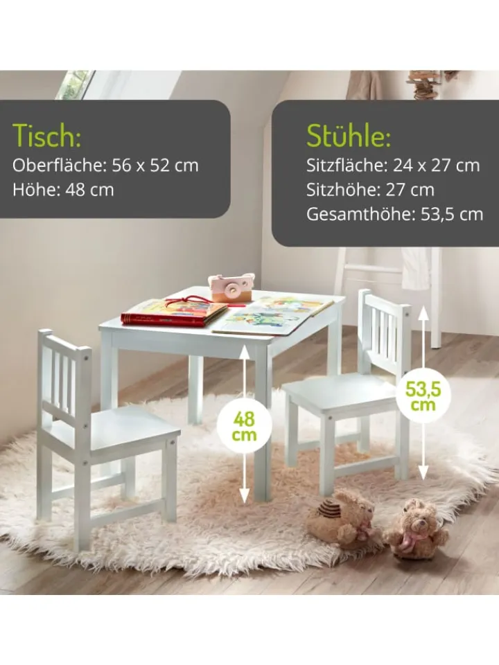 BOMI Möbel-Sets<3-tlg. Kindersitzgruppe Amy in Weiß