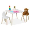 relaxdays Möbel-Sets<3-tlg. Kindersitzgruppe in Weiß/ Natur