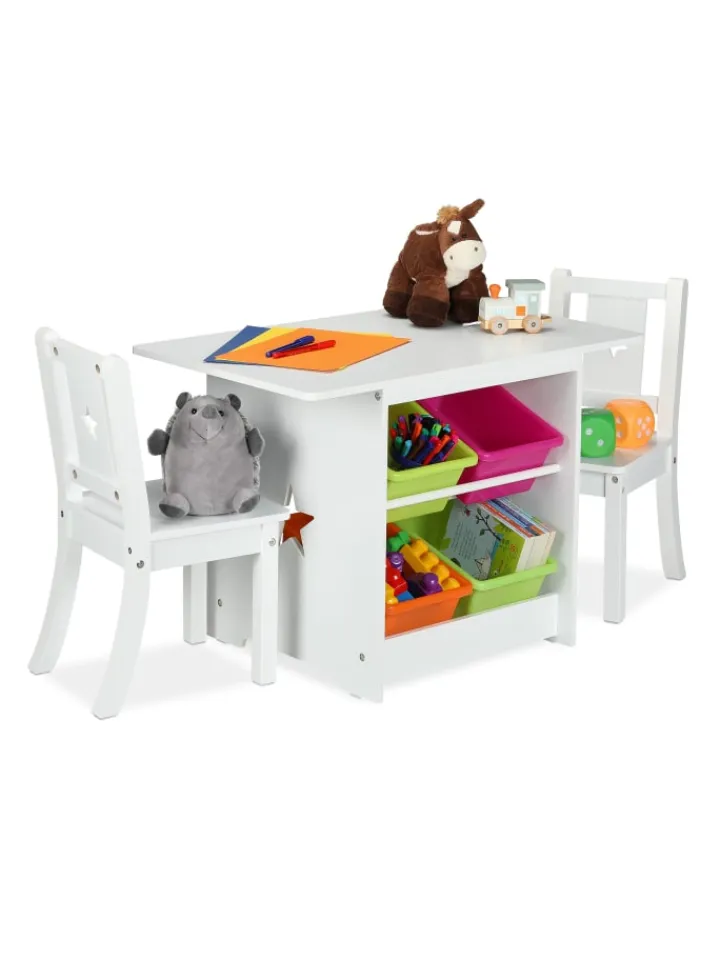 relaxdays Möbel-Sets<3-tlg. Kindersitzgruppe in Weiß