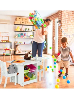relaxdays Möbel-Sets<3-tlg. Kindersitzgruppe in Weiß