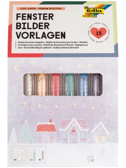 folia PAPER Kreativbedarf & Do-It-Yourself<15tlg. Kreativset "Fensterbilder Cosy Winter" in Weiß/ Bunt