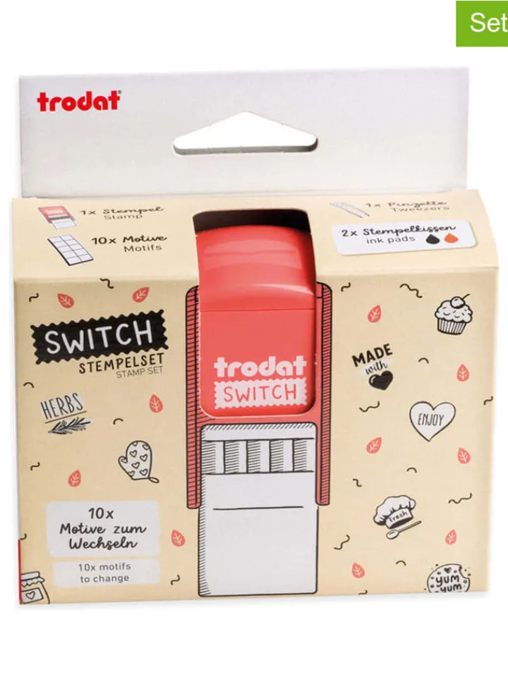 trodat Kreativbedarf & Do-It-Yourself<5tlg. Kreativstempel-Set: "Switch, Selbstgemachtes" in Koralle