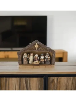 WellHome Dekofiguren & -Objekte<7tlg. Krippenfiguren-Set in Braun