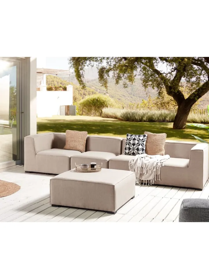 Beliani Gartenmöbel<2-tlg Lounge Set AREZZO in Beige/Schwarz