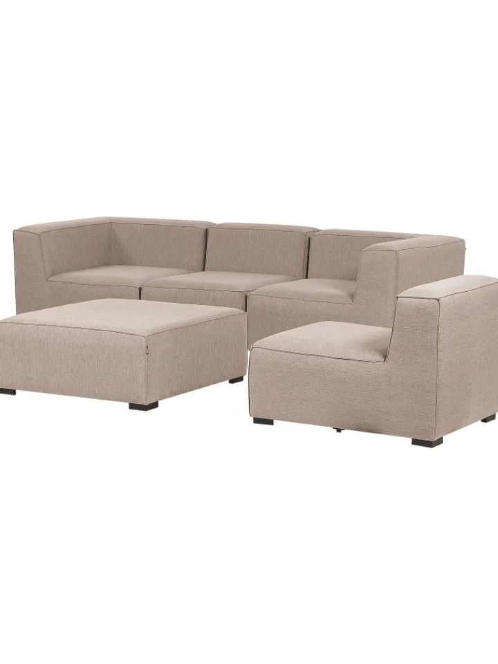 Beliani Gartenmöbel<2-tlg Lounge Set AREZZO in Beige/Schwarz