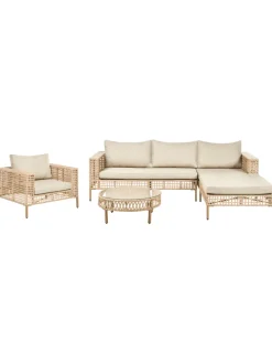 Beliani Gartenmöbel<3-tlg Lounge Set CALASETTA in Beige