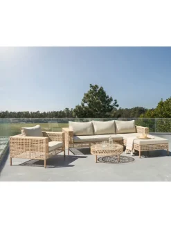Beliani Gartenmöbel<3-tlg Lounge Set CALASETTA in Beige