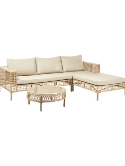 Beliani Gartenmöbel<3-tlg Lounge Set CALASETTA in Beige