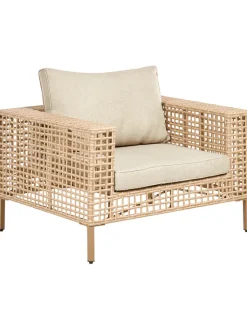 Beliani Gartenmöbel<3-tlg Lounge Set CALASETTA in Beige