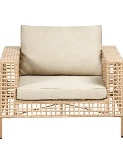Beliani Gartenmöbel<3-tlg Lounge Set CALASETTA in Beige