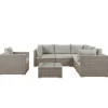 Beliani Gartenmöbel<7-tlg Lounge Set CONTARE in Grau/Beige