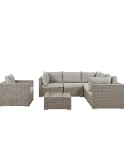 Beliani Gartenmöbel<7-tlg Lounge Set CONTARE in Grau/Beige