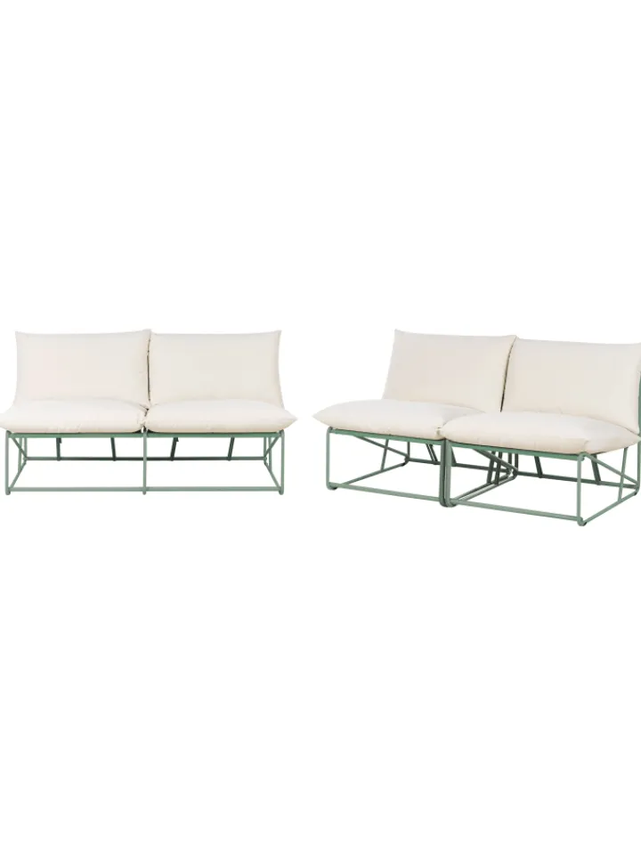 Beliani Gartenmöbel<3-tlg Lounge Set PICO in Grün/Beige