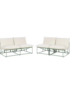 Beliani Gartenmöbel<3-tlg Lounge Set PICO in Grün/Beige