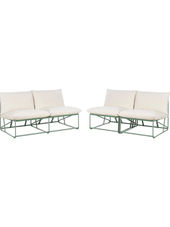 Beliani Gartenmöbel<3-tlg Lounge Set PICO in Grün/Beige