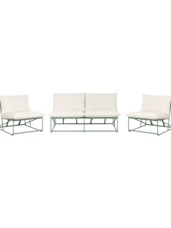 Beliani Gartenmöbel<3-tlg Lounge Set PICO in Grün/Beige