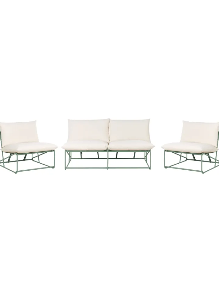 Beliani Gartenmöbel<3-tlg Lounge Set PICO in Grün/Beige