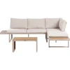 Beliani Gartenmöbel<3-tlg Lounge Set PIENZA in Beige/Braun/Schwarz