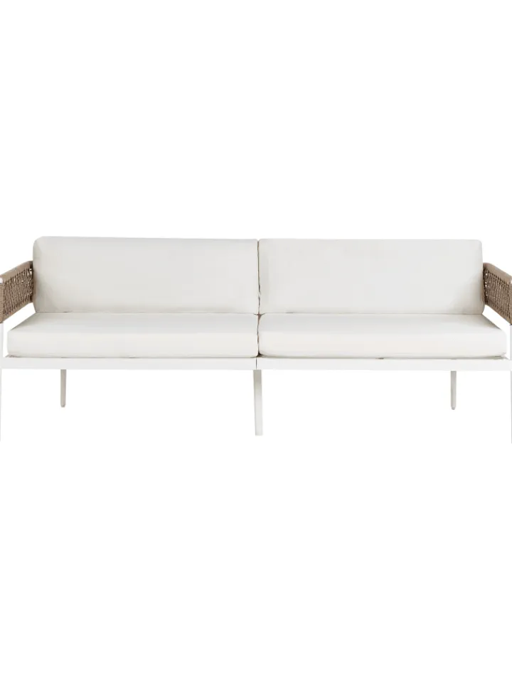 Beliani Gartenmöbel<4-tlg Lounge Set SERLA in Weiß/Beige