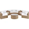Beliani Gartenmöbel<2-tlg Lounge Set SEVERO in Braun/Weiß
