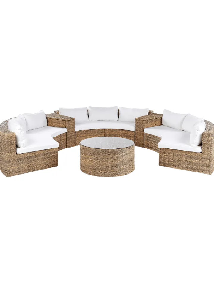 Beliani Gartenmöbel<2-tlg Lounge Set SEVERO in Braun/Weiß