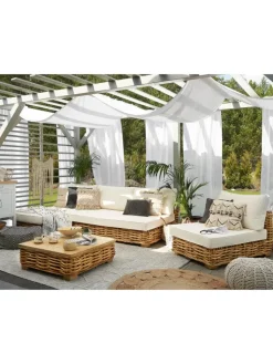 Beliani Gartenmöbel<4-tlg Lounge Set VARALLO in /Weiß