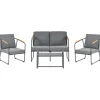 Beliani Gartenmöbel<4-tlg Lounge Set VEZZANA in Grau/Schwarz/Braun