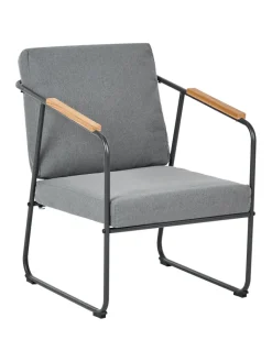 Beliani Gartenmöbel<4-tlg Lounge Set VEZZANA in Grau/Schwarz/Braun