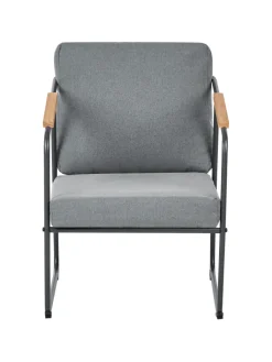 Beliani Gartenmöbel<4-tlg Lounge Set VEZZANA in Grau/Schwarz/Braun