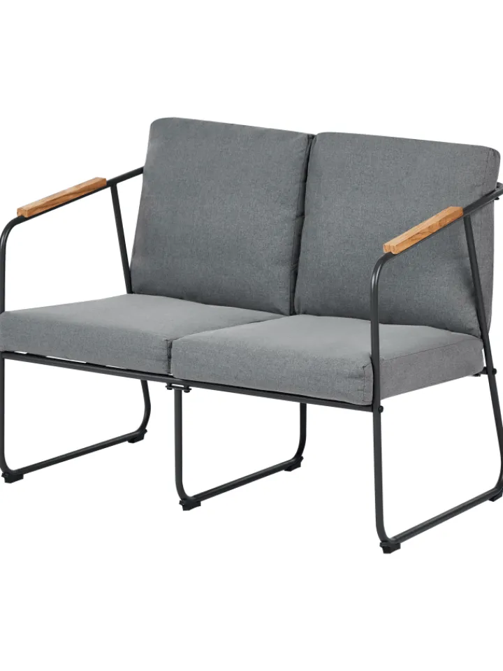 Beliani Gartenmöbel<4-tlg Lounge Set VEZZANA in Grau/Schwarz/Braun