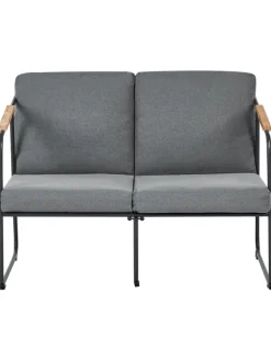 Beliani Gartenmöbel<4-tlg Lounge Set VEZZANA in Grau/Schwarz/Braun