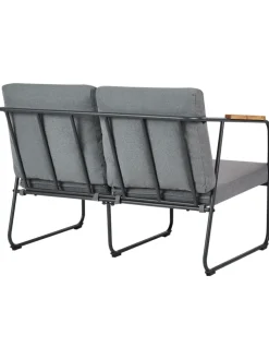 Beliani Gartenmöbel<4-tlg Lounge Set VEZZANA in Grau/Schwarz/Braun
