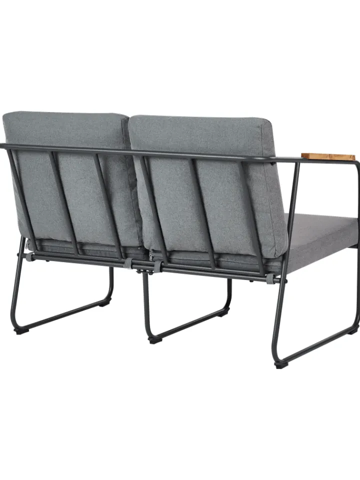 Beliani Gartenmöbel<4-tlg Lounge Set VEZZANA in Grau/Schwarz/Braun