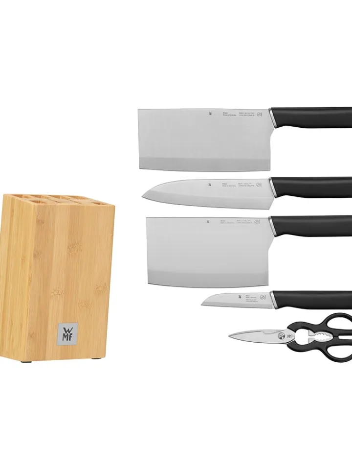 WMF Koch- & Backutensilien<6tlg. Messerblock-Set ''Kineo'' in Beige/ Schwarz