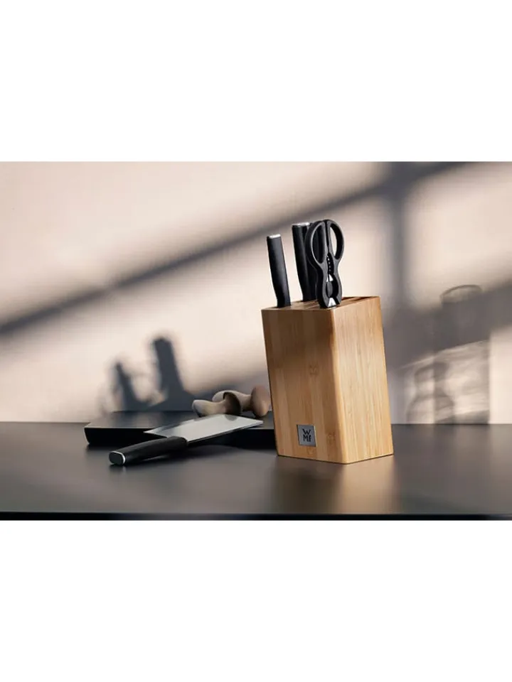 WMF Koch- & Backutensilien<6tlg. Messerblock-Set ''Kineo'' in Beige/ Schwarz
