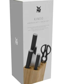 WMF Koch- & Backutensilien<6tlg. Messerblock-Set ''Kineo'' in Beige/ Schwarz
