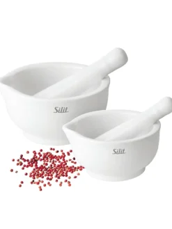 Silit Koch- & Backutensilien<2tlg. Mörser-Set in Weiß - Ø 10 cm