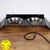 Paws&Whiskers Katzen<3tlg. Napfset in Schwarz - (B)50 x (H)6 x (T)20 cm