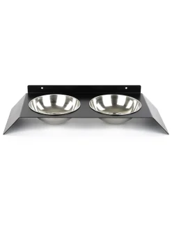 Paws&Whiskers Katzen<3tlg. Napfset in Schwarz - (B)50 x (H)6 x (T)20 cm