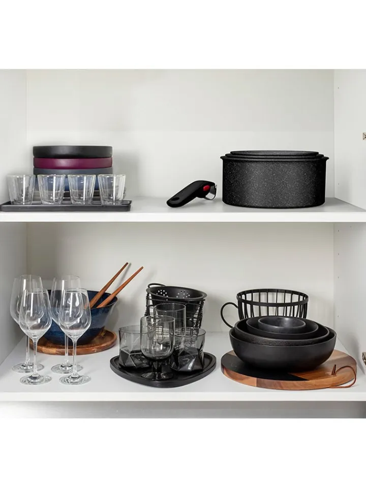 Tefal Kochgeschirr<3tlg. Pfannen-Set "Black Stone" in Schwarz