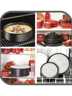 Tefal Kochgeschirr<3tlg. Pfannen-Set "Black Stone" in Schwarz