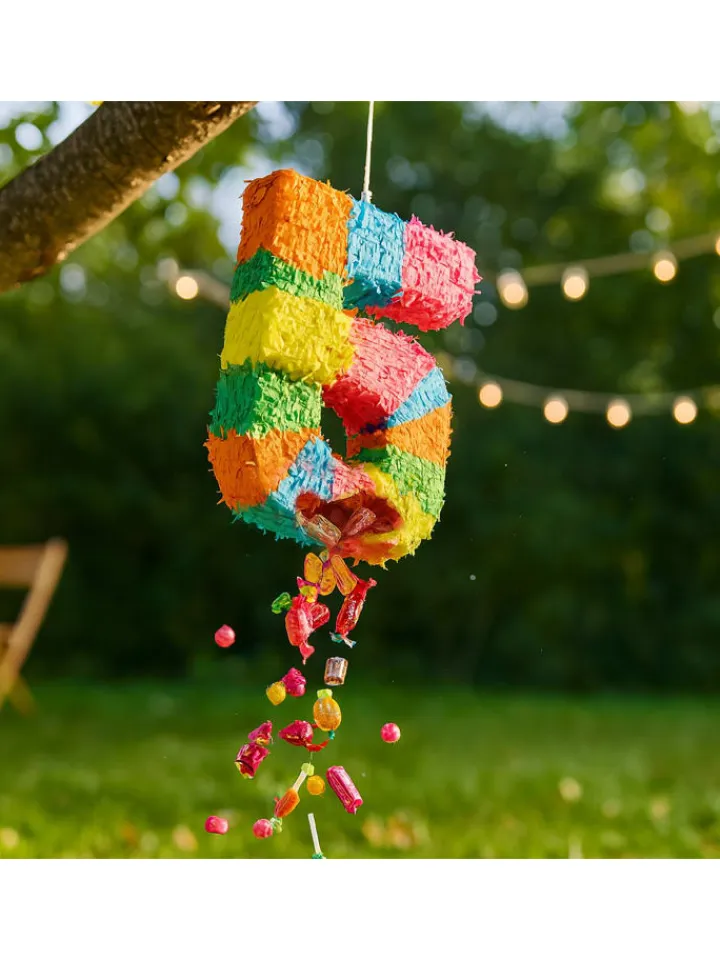 relaxdays Partyzubehör & -Dekoration<3-tlg. Pinata Set "Zahl 5" in Bunt