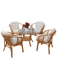 möbel-direkt Möbel-Sets<9tlg. Rattansitzgruppe Regina in honigfarben