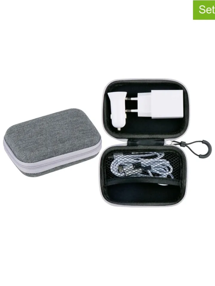 GRUNDIG Technikzubehör<3tlg. Reise-Lade-Set in Grau/ Weiß