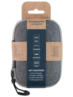 GRUNDIG Technikzubehör<3tlg. Reise-Lade-Set in Grau/ Weiß