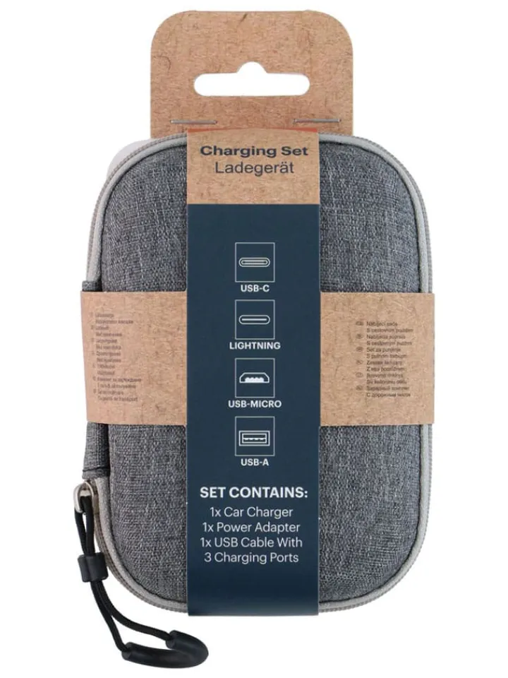 GRUNDIG Technikzubehör<3tlg. Reise-Lade-Set in Grau/ Weiß