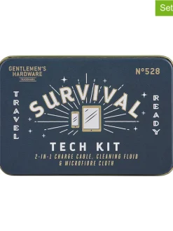 Gentlemen's Hardware Technikzubehör<4tlg. Reiseset "Survival Tech Kit" in Blau/ Weiß
