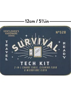 Gentlemen's Hardware Technikzubehör<4tlg. Reiseset "Survival Tech Kit" in Blau/ Weiß