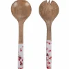 Villa d´Este Aufbewahren & Servieren|Gedeckter Tisch<2tlg. Salatbesteck-Set in Braun/ Weiß - (L)33,5 cm
